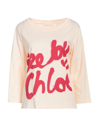 See By Chloé Woman T-shirt Salmon Pink Size Xs Cotton