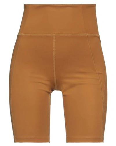 Girlfriend Collective Caramel High-rise Bike Short In Beige