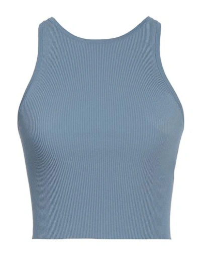 Max Mara Woman Top Pastel Blue Size Xs Viscose, Polyester