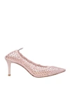 Gianvito Rossi Woman Pumps Light Pink Size 9 Textile Fibers