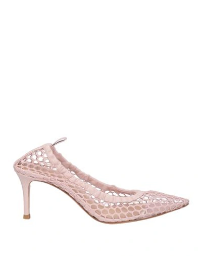 Gianvito Rossi Woman Pumps Light Pink Size 9 Textile Fibers In Pink