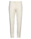 Boglioli Man Pants Ivory Size 40 Cotton, Elastane In White