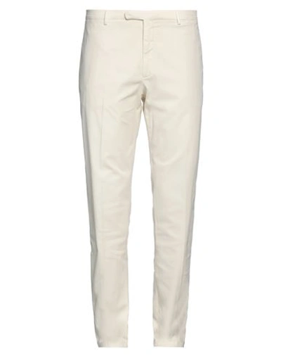 Boglioli Man Pants Ivory Size 40 Cotton, Elastane In White
