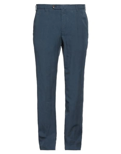 Pt Torino Man Pants Navy Blue Size 40 Lyocell, Linen, Cotton
