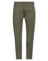 Incotex Man Pants Military Green Size 38 Cotton, Elastane