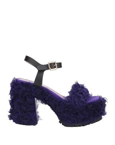 Haus Of Honey Woman Sandals Dark Purple Size 11 Soft Leather