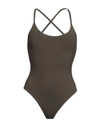 Lido Woman One-piece Swimsuit Military Green Size Xs Polyamide, Elastane