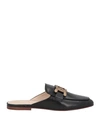 Tod's Embellished Leather Slippers In Gray