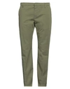 Dondup Man Pants Military Green Size 36 Cotton, Elastane