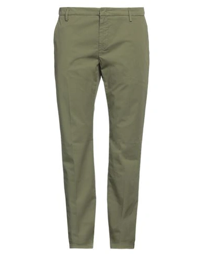 Dondup Man Pants Military Green Size 36 Cotton, Elastane