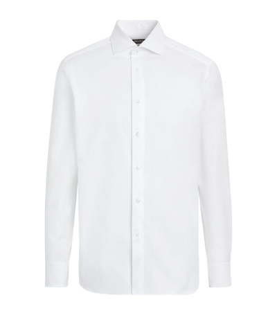 Zegna Sea Island Cotton Shirt In White