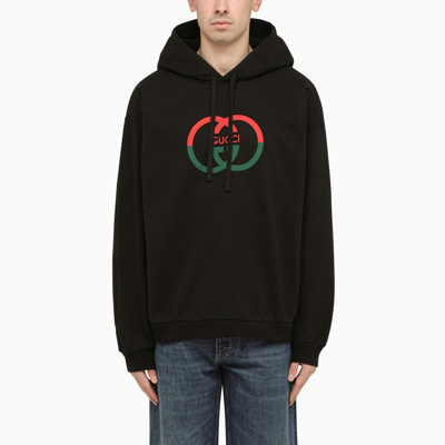 Gucci Black Cotton Sweatshirt With Logo Men In White