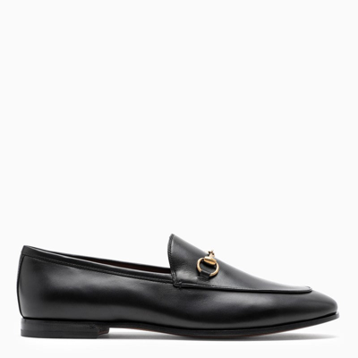 Gucci Black Leather Jordaan Loafers Women