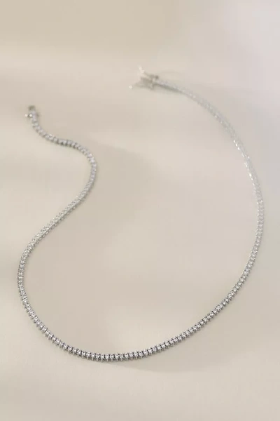Serefina Classic Tennis Necklace In Silver