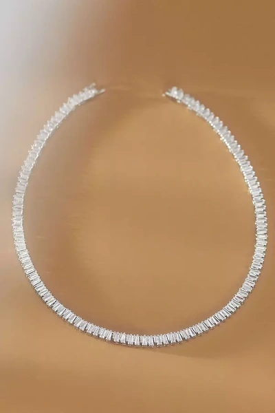 Serefina Jordana Tennis Necklace In Silver