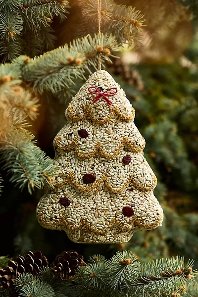 Terrain Bird Seed Christmas Tree In White
