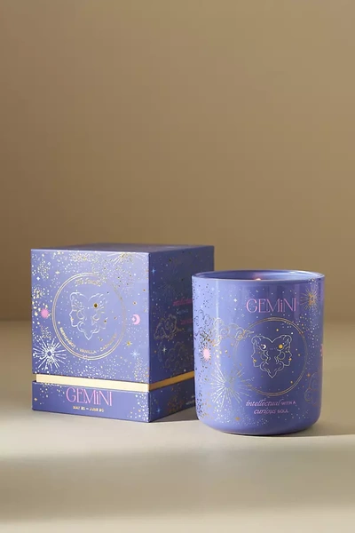Anthropologie Zodiac Collection Boxed Candle In Blue