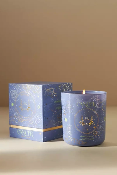 Anthropologie Zodiac Collection Boxed Candle In Blue