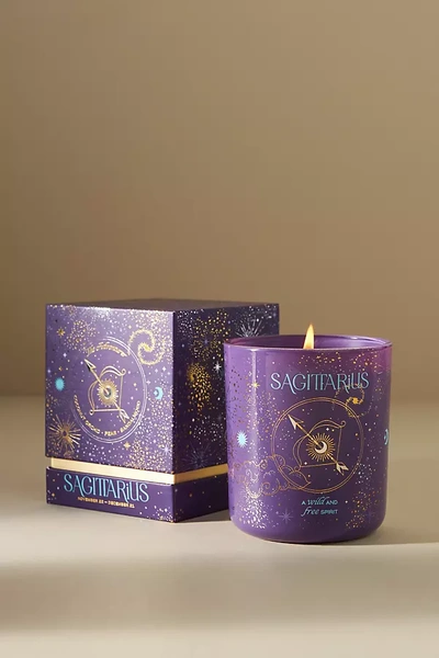 Anthropologie Zodiac Collection Boxed Candle In Purple