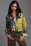 By Anthropologie Relaxed Buttondown Blouse In Green