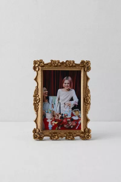 Urban Outfitters Fleur Ornate Picture Frame In Gold At  In Brown