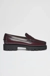 Sebago Classic Dan Smooth Leather Loafers In Garnet