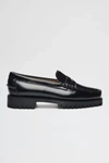 Sebago Black Slip-on Loafers With Lug Sole In Black