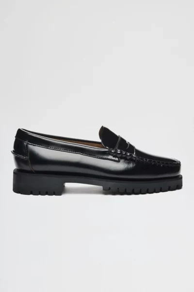 Sebago Dan Casual Lug-sole Penny Loafers In Black