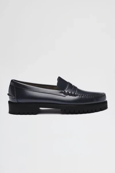 Sebago Dan Casual Lug-sole Penny Loafers In Blue Navy