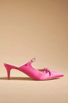 Maeve Bow Kitten-heel Mules In Pink