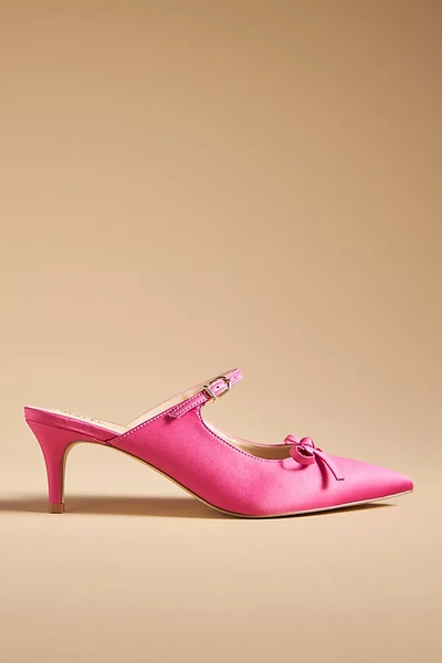 Maeve Bow Kitten-heel Mules In Pink