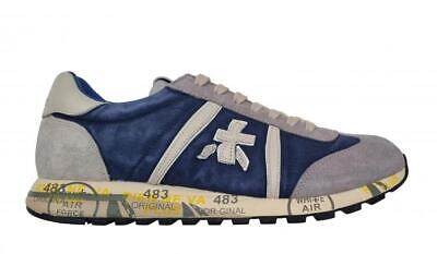 Pre-owned Premiata Herrenschuhe Sneaker Stoff Leder Wildleder Lucy_6176 Blau