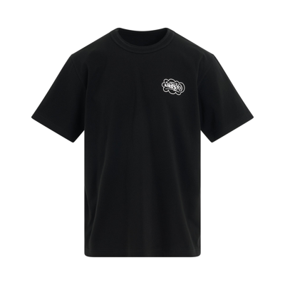 Sacai X Eric Haze Star Circle Back Graphic Crewneck T-shirt In Black