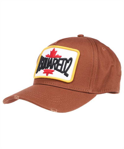 Dsquared2 D2 Patch Cap In Brown