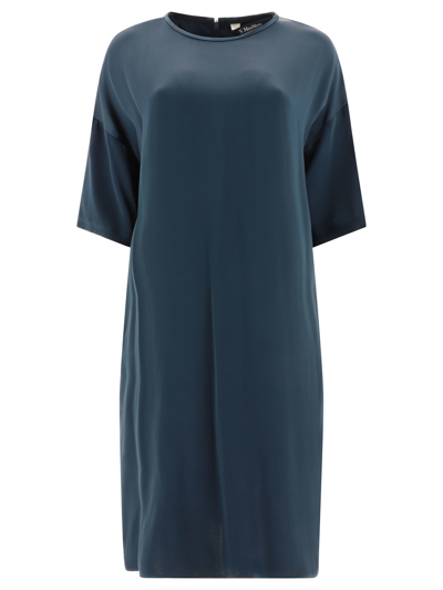 Max Mara S Terra Satin T Shirt Dress In Blue