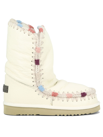 Mou Eskimo 24 Overstitching Ankle Boots In White