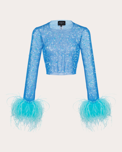 Santa Brands For Fwrd Feathers Top In Blue