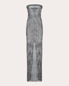 SANTA BRANDS WOMEN'S RHINESTONE STRAPLESS MAXI DRESS