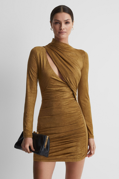 Significant Other Ruched Mini Dress In Gold