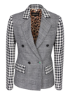 ROBERTO CAVALLI HOUNDSTOOTH AND CHECK PATTERN JACKET
