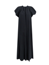 Mm6 Maison Margiela Black Asymmetric Maxi Dress In Black