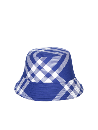 Burberry Bucket Blue Hat In Knight Ip Check