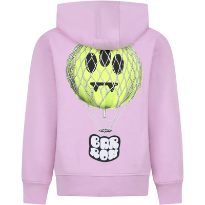 Barrow Kids' Pink Sweatshirt For Girls With Logo And Print In Rosa