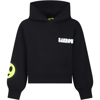 BARROW BLACK KIDSS SWEATSHIRT WITH LOGO AND SMILEY FACE