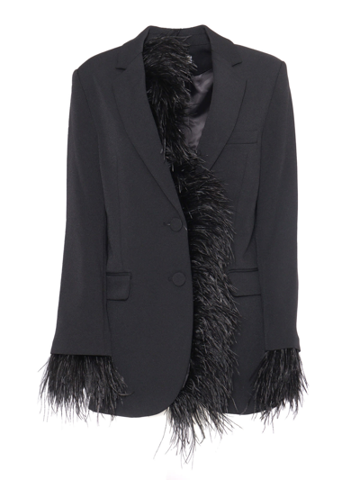 Michael Kors Blazer With Feathers In Black