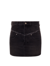 Isabel Marant Pocketed Denim Mini Skirt In Black