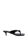 Versace Gianni Ribbon Thong Mules In Black