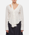 Stella Mccartney Asymmetric Seam Cut-out Shirt In White