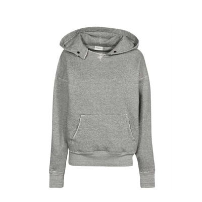 Saint Laurent Hooded Sweatshirt In Grey