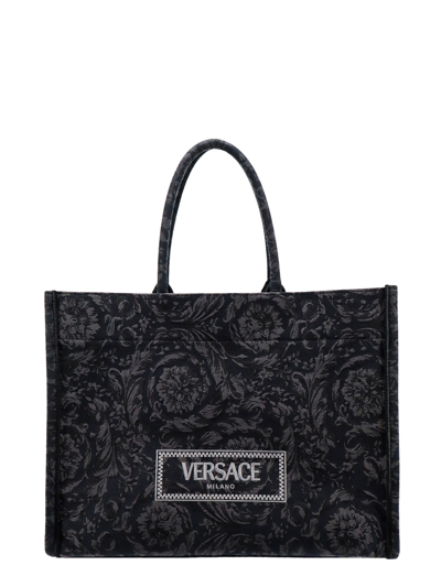 Versace Athena Barocco Shoulder Bag In Black